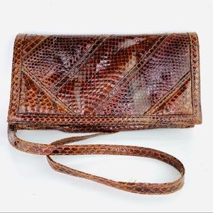 Vintage Genuine Snakeskin Crossbody / Clutch Purse